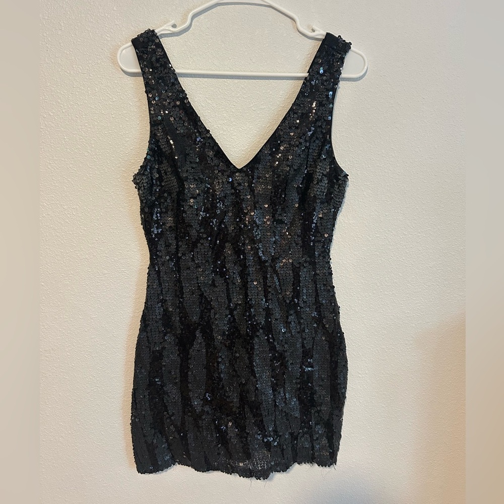 Elegant Black Sequin Dress